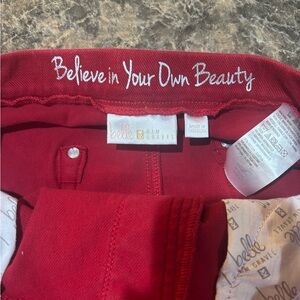Belle by Kim Gravel Vibrant Red Flexibelle cropped Jeans. Excellent condition.